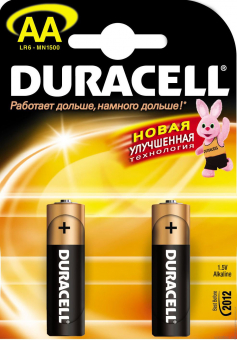 Элемент питания алкалиновый LR MN 1500/LR6 Basic BP-2 (блист.2шт) Duracell Элемент питания алкалиновый LR MN 1500/LR6 Basic BP-2 (блист.2шт) Duracell