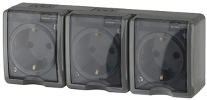 Эксперт Розетка О/У 3-м с/з с крышкой 16А IP54 сер. ЭРА Эксперт Розетка О/У 3-м с/з с крышкой 16А IP54 сер. ЭРА