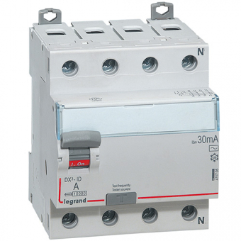 Устройство защитного отключения DX тип АС 100мА 4П 25А Legrand Устройство защитного отключения DX тип АС 100мА 4П 25А Legrand