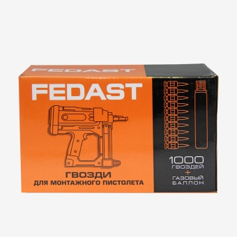 Гвозди для монтажного пистолета 3.0х19 с кованым наконечником (уп/1000шт) в комплекте с газовым баллоном 165 мм FEDAST Гвозди для монтажного пистолета 3.0х19 с кованым наконечником (уп/1000шт) в комплекте с газовым баллоном 165 мм FEDAST